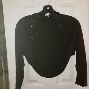 Sequined silk & wool shrug sweater